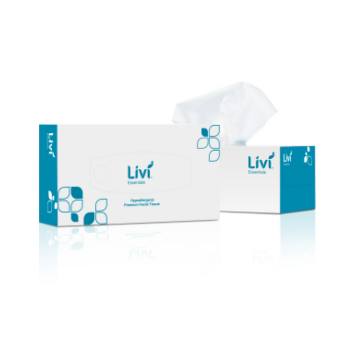 LIVI Essentials 200 sheet Facial Tissues - 30 Boxes (1 Carton)