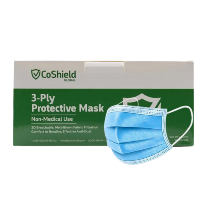 CoShield Disposable FaceMasks General Blue - Box of 50 Masks