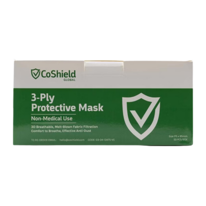 CoShield Disposable FaceMasks General Blue - Box of 50 Masks