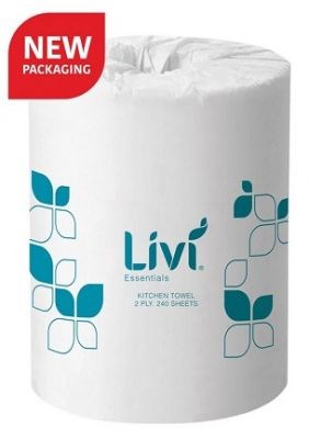 Livi Kitchen Roll Towel 240 sheets - 12 Rolls (1 Carton)