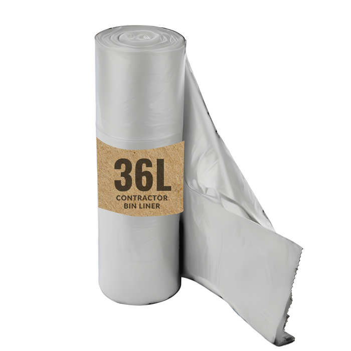 36L Contractor Garbage Bags Bin Liners |  WHITE | 1  PACK or 1 CARTON