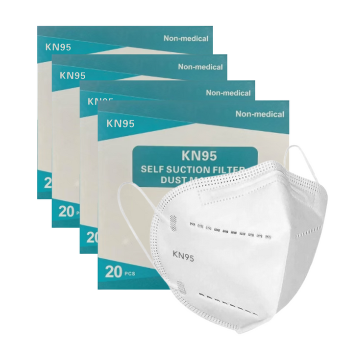 KN95 Face Mask 4 Layer with Earloops - 80 Masks (4 Boxes)