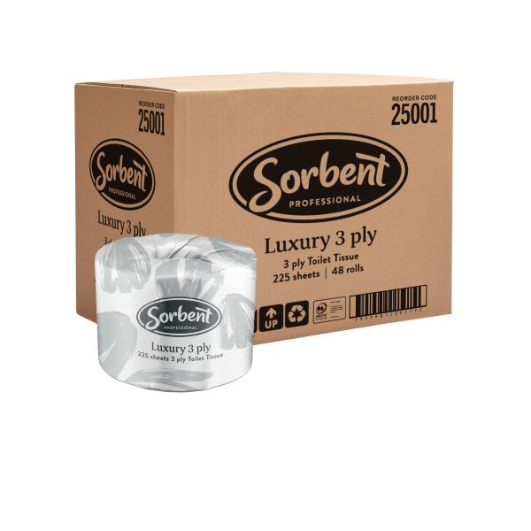 Sorbent Professional LUXURY Toilet Tissues 3ply - 225 sheets x 48 rolls