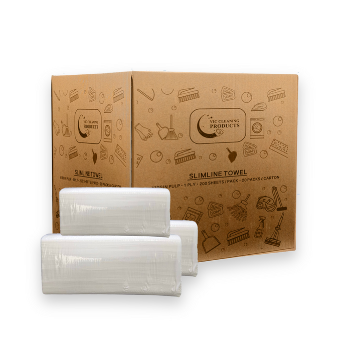 Slimline Hand Towel Multi-fold. 1Ply 200 Sheets - 20 Packs (1 Carton)