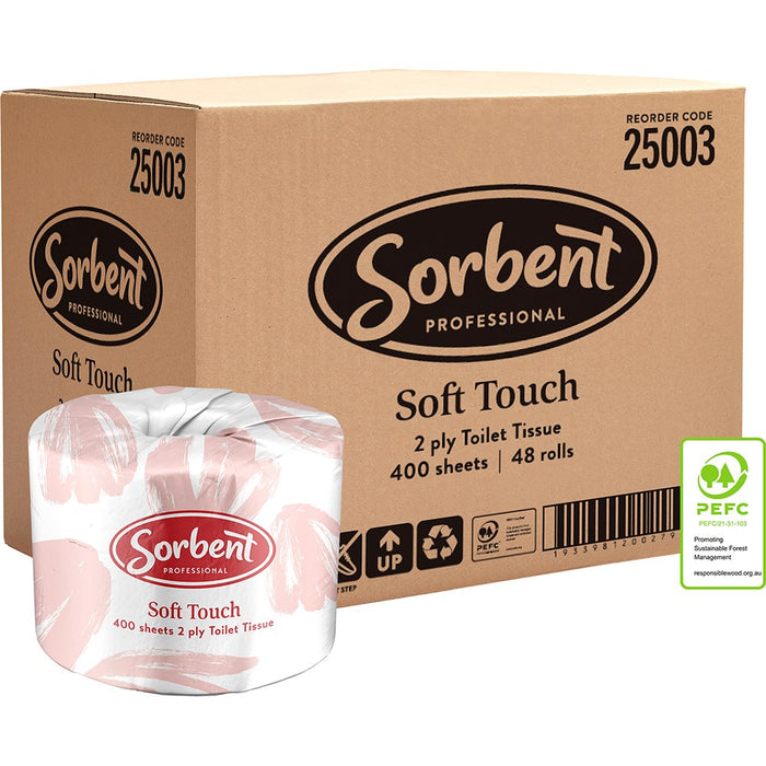 Sorbent Professional Soft Touch Toilet Tissues x 48 rolls