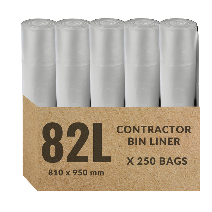 82L Contractor Garbage Bags Bin Liners |  WHITE | 1  PACK or 1 CARTON