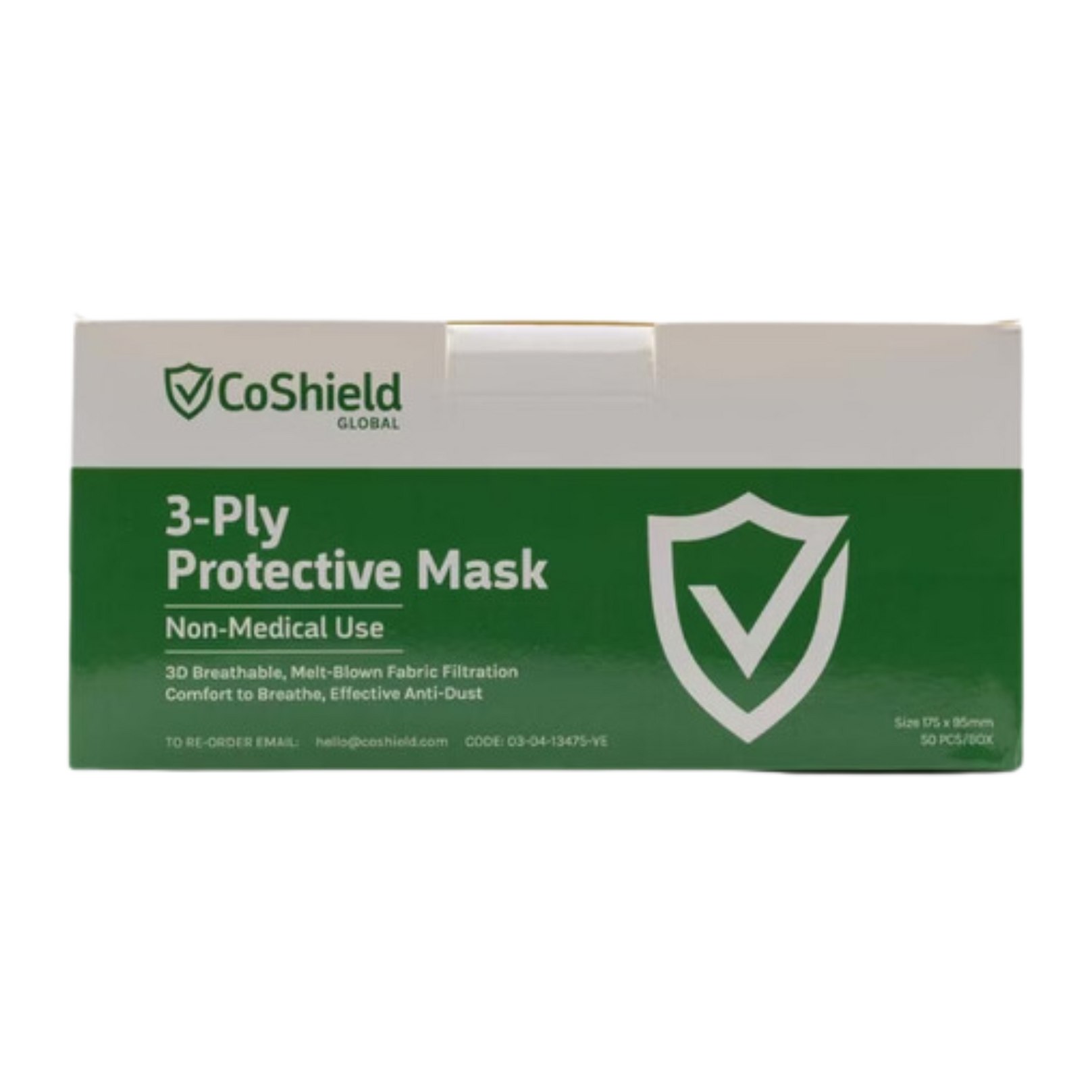 CoShield Disposable FaceMasks General CHARCOAL - Box of 50 Masks ...