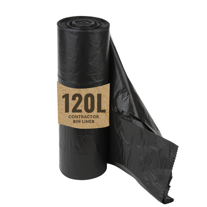 120L Contractor Garbage Bags Bin Liners |  BLACK | 1  PACK or 1 CARTON