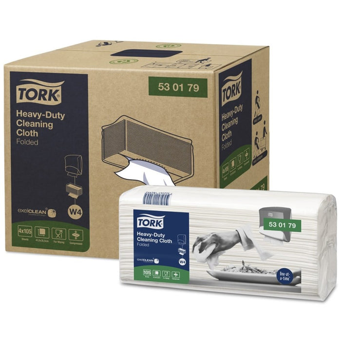 Tork Heavy Duty Cleaning Cloth Folded W4 - Carton of 4 Packs