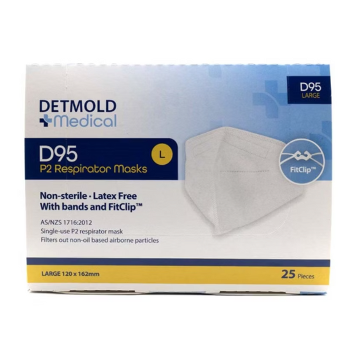 Detmold Mask P2 D95 Respirator (All Sizes) - Box of 25 Masks