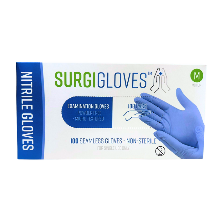 Surgigloves NITRILE Blue Powderfree Gloves - Box of 100 Gloves