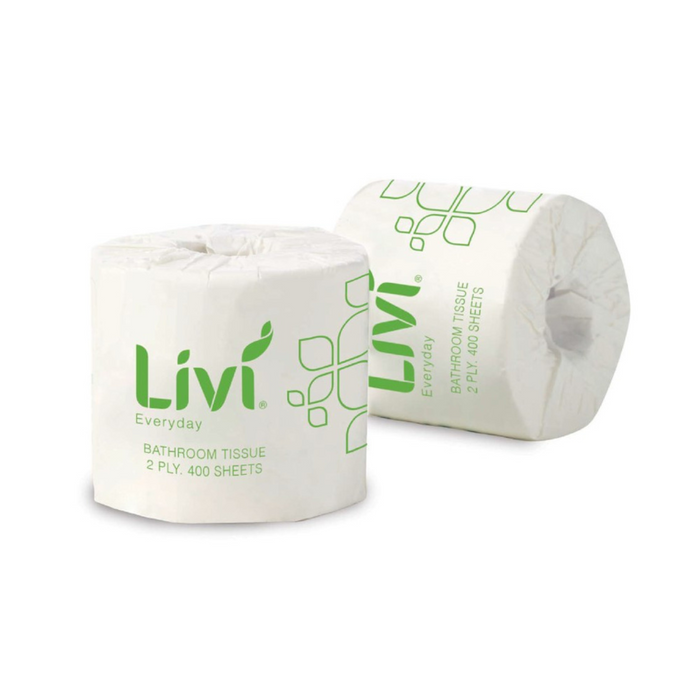 LIVI Basics 1 Ply 1000 sheet Toilet Tissues x 48 rolls