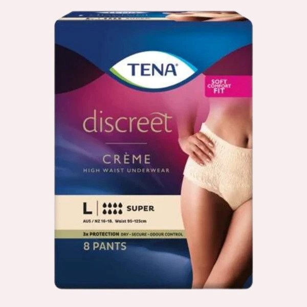 Tena Pants Discreet Super High Waist Creme Large