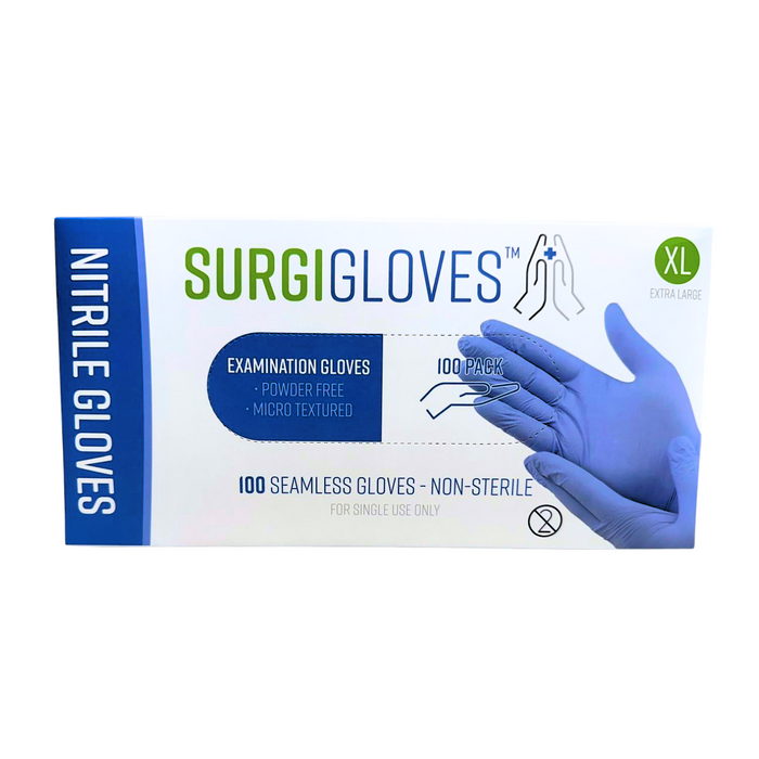 Surgigloves NITRILE Blue Powderfree Gloves - Box of 100 Gloves