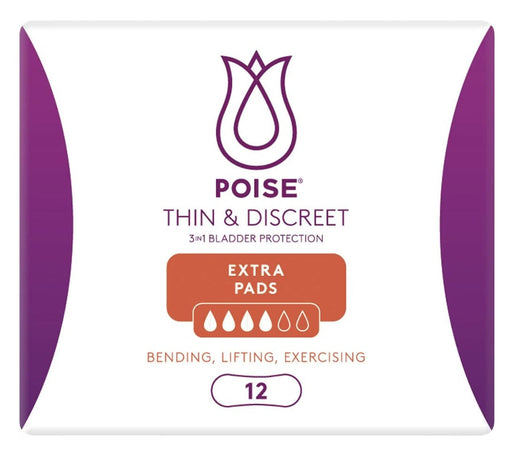 Poise Thin & Discreet Extra Pads - 12 Pack