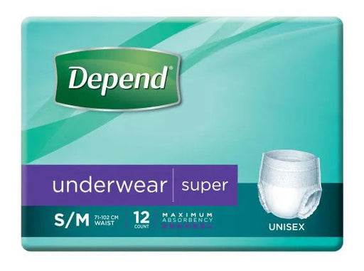 Depend Underwear Super (Unisex) - 12 Pack