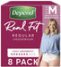 Depend Real Fit Regular (Women) - 8 Pack