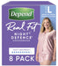Depend Real Fit Night Defence Pants (Women) - Large - 8 Pack