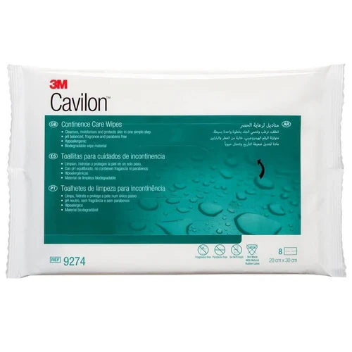 Cavilon Continence Care Wipes 20cm x 30cm - 8 Pack