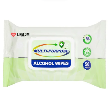 Lifecom Alcohol Wipes - Pack of 50 Wipes