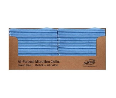 Sabco All Purpose Microfibre Cloths - 40cm x 40cm 280gsm - (50 in display box)