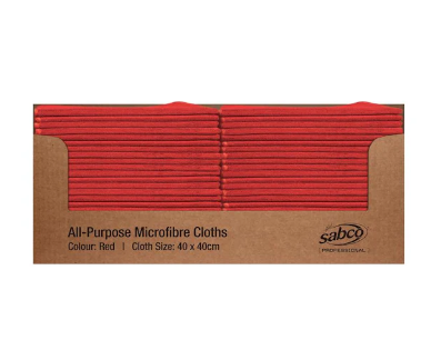 Sabco All Purpose Microfibre Cloths - 40cm x 40cm 280gsm - (50 in display box)