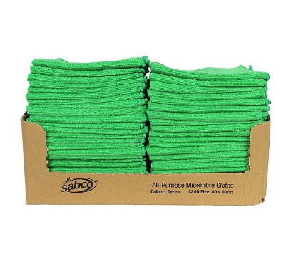 Sabco All Purpose Microfibre Cloths - 40cm x 40cm 280gsm - (50 in display box)