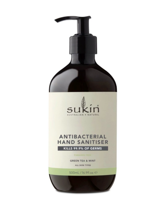 Sukin Antibacterial Hand Sanitiser Green Tea & Mint - 500ml Bottle