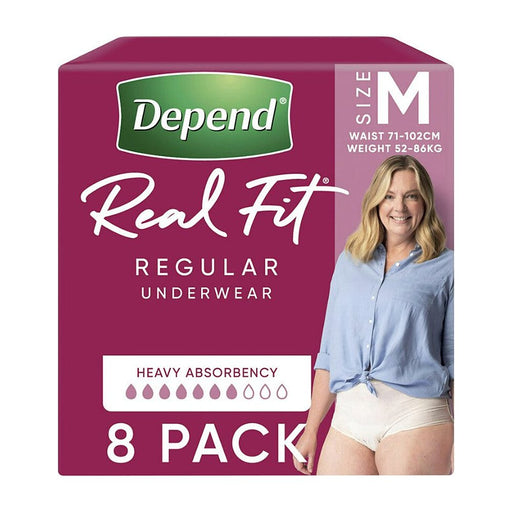 Depend Real Fit Regular Pants for Women – 8 Pack