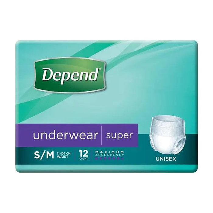 Depend Super Unisex Underwear – 12 Pack