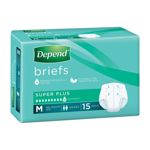 Depend Briefs Super Plus (Unisex) – 15 Pack
