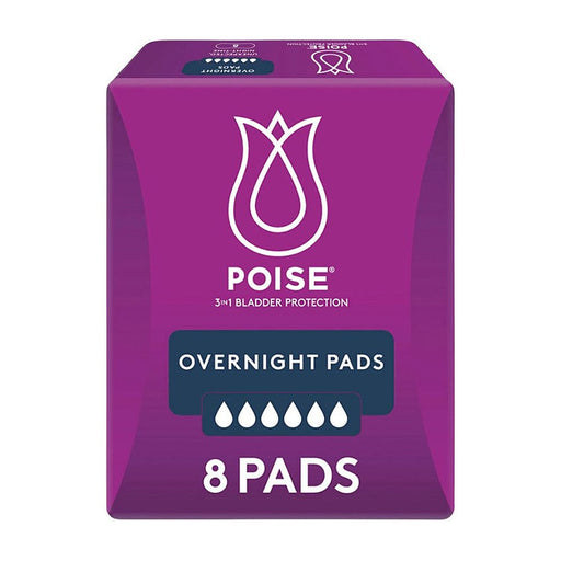 Poise Overnight Pads – 8 Pack