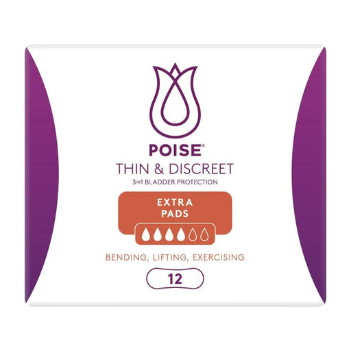 Poise Thin & Discreet Extra Pads – 12 Pack