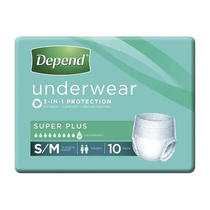 Depend Super Plus Unisex Underwear – 10 Pack