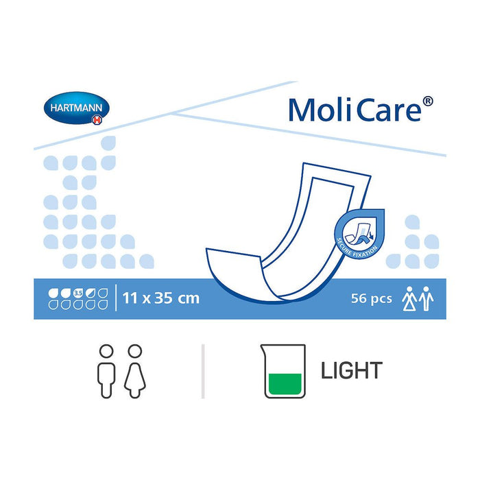 MoliCare Rectangular Pad 11x35cm – 3.5 Drops, 56 per Pack