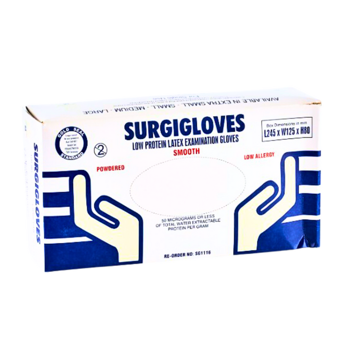 Surgigloves LATEX Gloves - Box of 100 Gloves