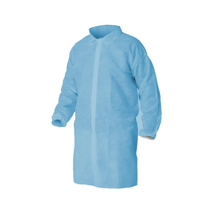 Lab Coat No Pocket - Biodegradable, Disposable, Polypropylene - 100 Coats (1 Carton)