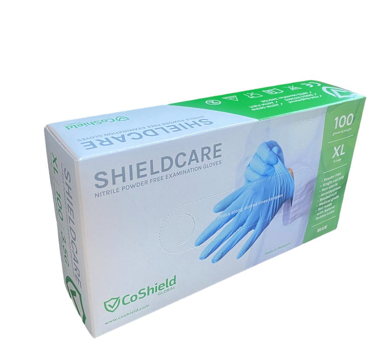 Shieldcare Nitrile Gloves Blue (M,L) - 100 Gloves (1 Box)