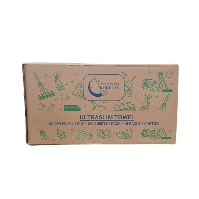 Ultraslim hand Towel Multifold - 1Ply 150 sheets - 16 Packs (1 Carton)